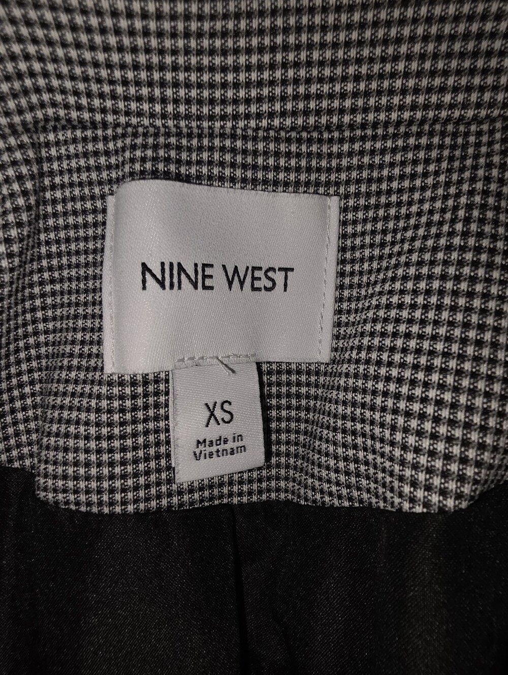 Nine West Micro Houndstooth Blazer Jacket XS | Career Chic | Classic Tailor - Picture 3 of 6